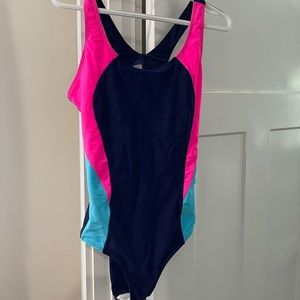 Super cute neon retro 80's swimsuit
